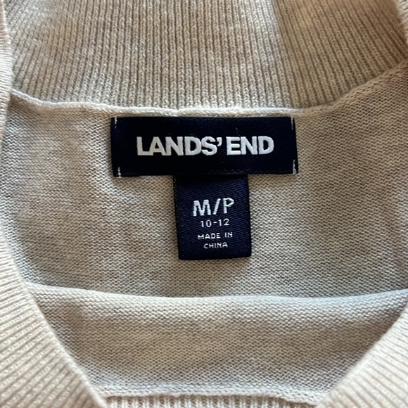 PULLOVER LAND’S END SIZE M/P 10-12, 100% COTTON SWEATER MOCK TURTLE NECK NWOT - Picture 5 of 9